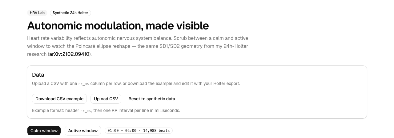 HRV LAB screenshot